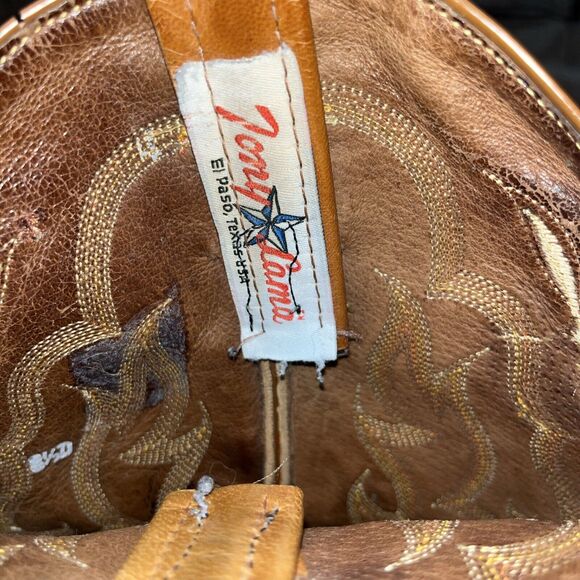 Tony Lama CT873 8.5D Mens Cowboy Western Boots‎ Multi Brown - Picture 9 of 10